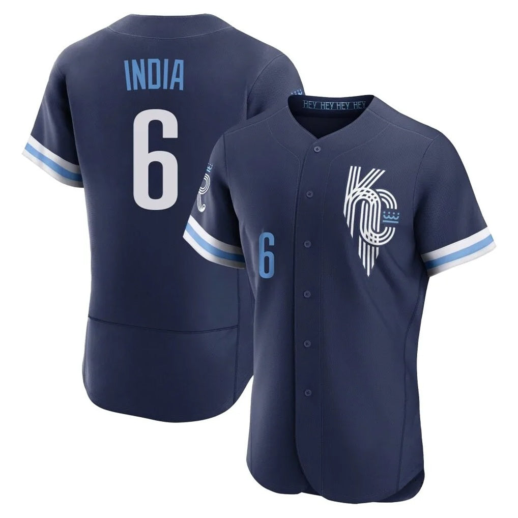 Kansas City Royals #6 Jonathan India Player Navy HeidiMiller City Connect Limited Elite Home Stitched Jerseys