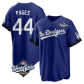 Los Angeles Dodgers #44 Andy Pages Player Royal HeidiMiller World Series City Connect Home Game Stitched Jerseys
