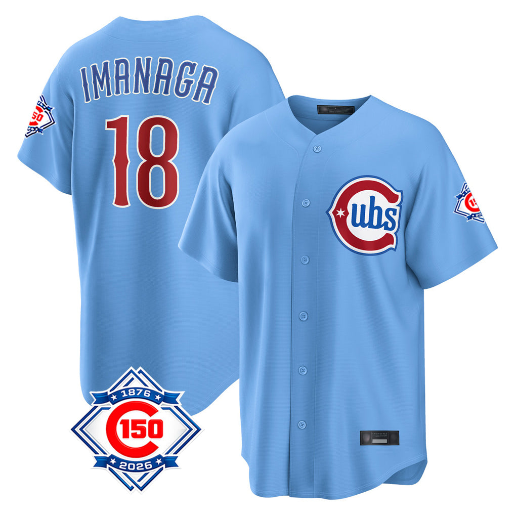 Chicago Cubs #18 Shota Imanaga Player Light Blue HeidiMiller 150th Anniversary Home Game Stitched Jerseys
