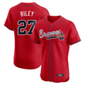 Atlanta Braves #27 Austin Riley Player Red HeidiMiller Limited Elite Home Game Stitched Jerseys