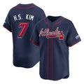 Atlanta Braves #7 Ha-Seong Kim Player Navy HeidiMiller 2025 Speedway Classic Home Game Stitched Jerseys