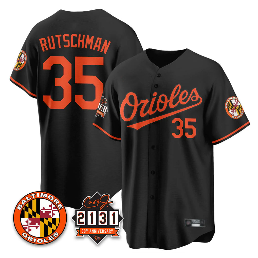 Baltimore Orioles #35 Adley Rutschman Player Black HeidiMiller 30th Anniversary of 2131 Home Game Stitched Jerseys