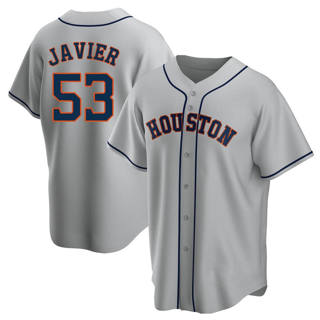 Houston Astros #53 Cristian Javier Player Gray HeidiMiller Home Game Stitched Jerseys