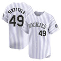 Colorado Rockies #49 Antonio Senzatela Player White HeidiMiller Limited Home Stitched Jerseys