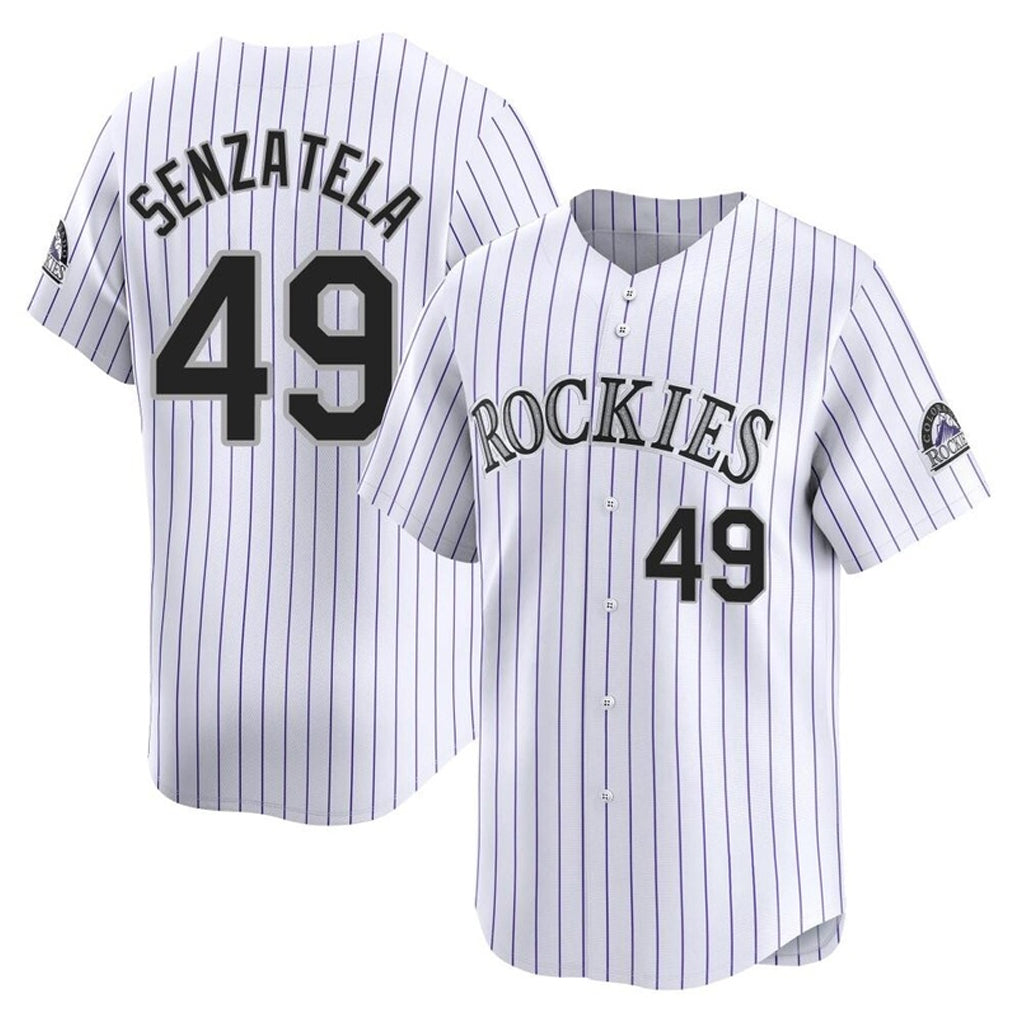 Colorado Rockies #49 Antonio Senzatela Player White HeidiMiller Limited Home Stitched Jerseys