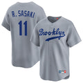 Los Angeles Dodgers #11 Roki Sasaki Player Gray HeidiMiller Game Limited Home Stitched Jerseys
