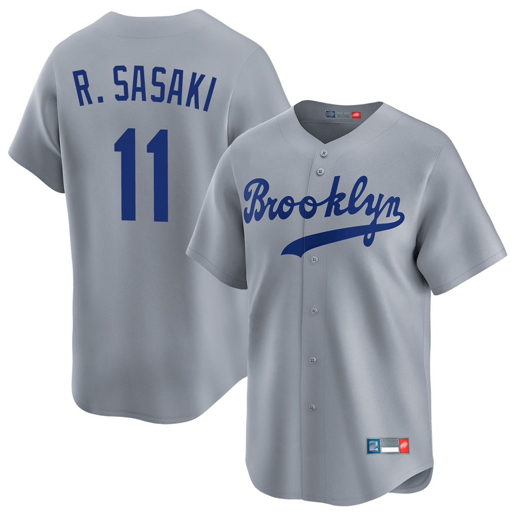 Los Angeles Dodgers #11 Roki Sasaki Player Gray HeidiMiller Game Limited Home Stitched Jerseys