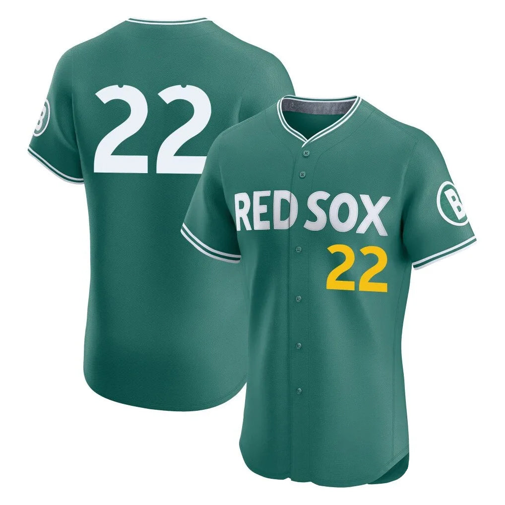 Boston Red Sox #22 Garrett Whitlock Player Green HeidiMiller City Connect Limited Elite Home Game Stitched Jerseys1