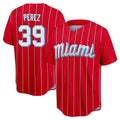 Miami Marlins #39 Eury Perez Player Red HeidiMiller City Connect Home Game Stitched Jerseys
