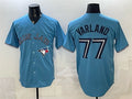Toronto Blue Jays #77 Louis Varland Blue HeidiMiller Stitched Jersey