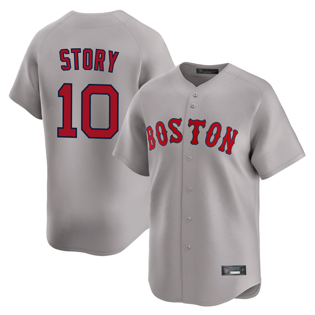 Boston Red Sox #10 Trevor Story Player Gray HeidiMiller Road Limited Home Game Stitched Jerseys1