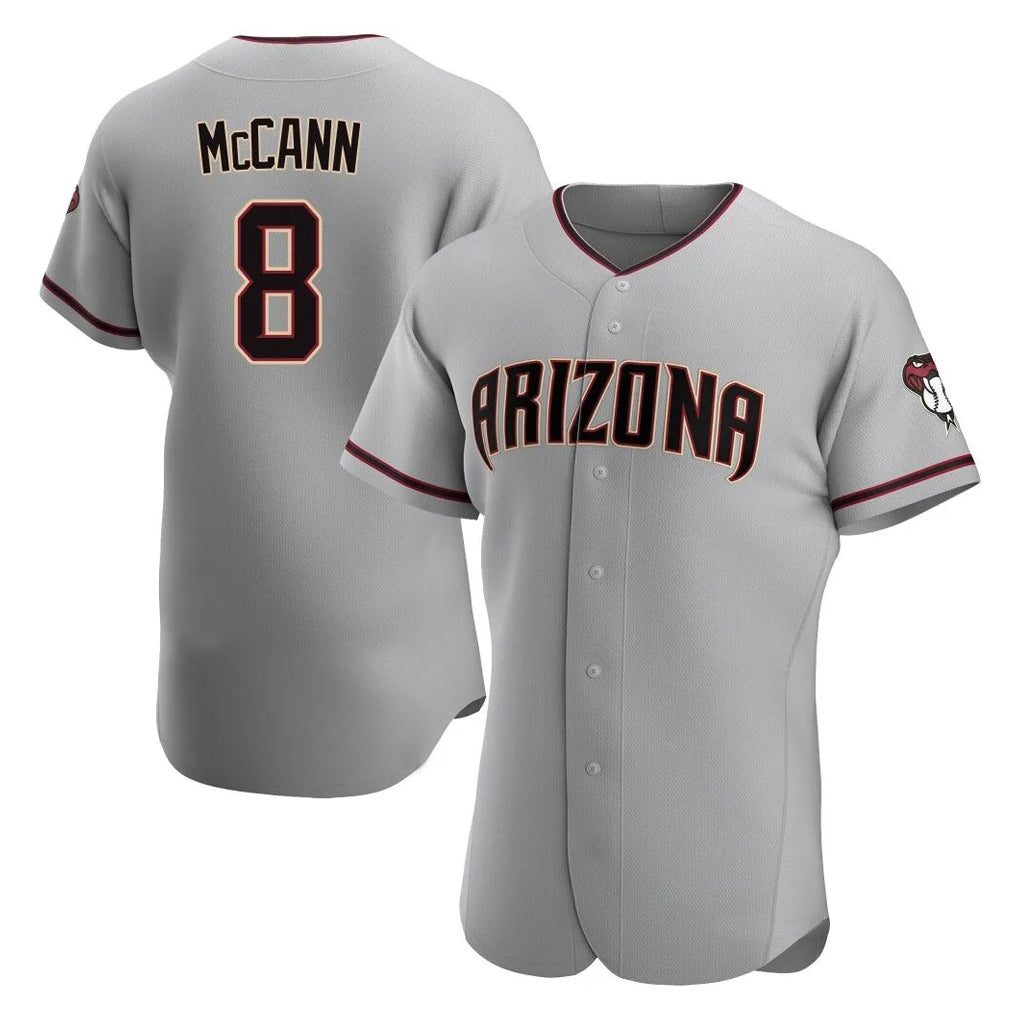 Arizona Diamondbacks #8 James McCann Player Gray HeidiMiller Road Limited Elite Home Game Stitched Jerseys
