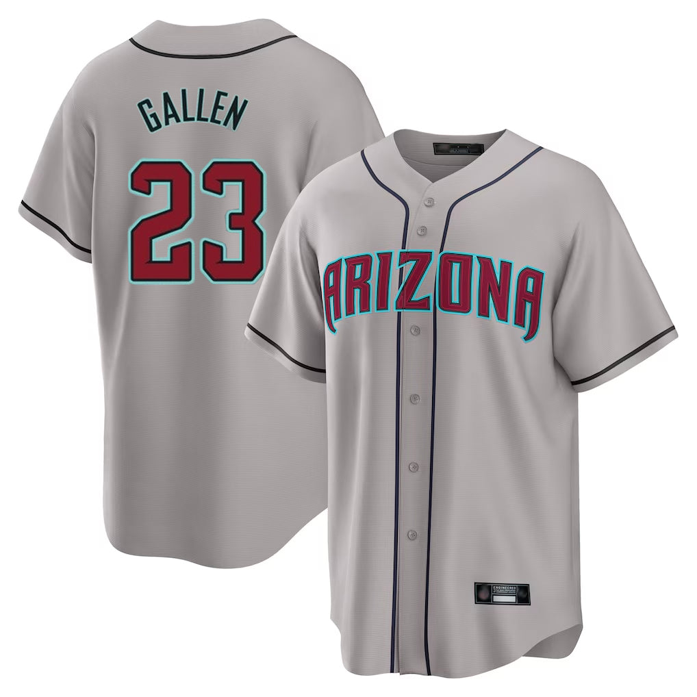 Arizona Diamondbacks #23 Zac Gallen Player Gray HeidiMiller Road Home Game Stitched Jerseys