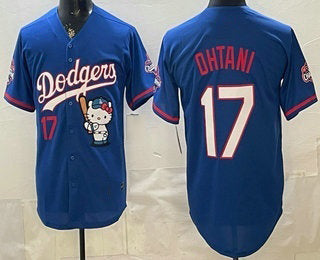 Los Angeles Dodgers #17 Shohei Ohtani Blue HeidiMiller Hello Kitty 2025 World Series Champions Limited Jersey