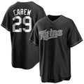 Minnesota Twins #29 Rod Carew Player Black HeidiMiller Home Game Stitched Jerseys