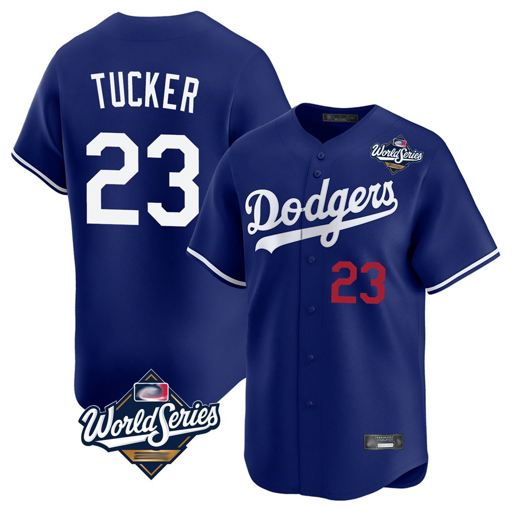 Los Angeles Dodgers #23 Kyle Tucker Player Royal HeidiMiller World Series Limited Home Stitched Jerseys