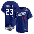 Los Angeles Dodgers #23 Kyle Tucker Player Royal HeidiMiller World Series Limited Home Stitched Jerseys