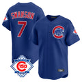 Chicago Cubs #7 Dansby Swanson Player Royal HeidiMiller 150th Anniversary Limited Home Stitched Jerseys