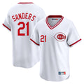 Cincinnati Reds #21 Hunter Greene Player White HeidiMiller Cooperstown Collection Limited T-shirt Home Stitched Jerseys