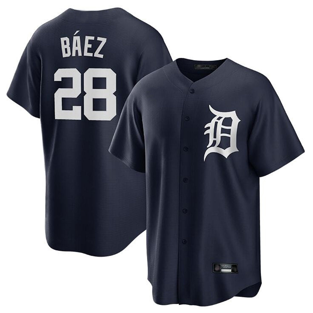 Detroit Tigers #28 Javier Baez Player Navy HeidiMiller Game Home Stitched Jerseys