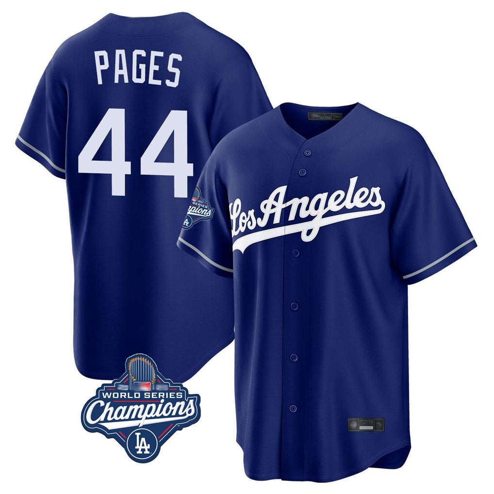 Los Angeles Dodgers #44 Andy Pages Player Royal HeidiMiller World Series Meet Game Stitched Jerseys