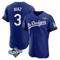 Los Angeles Dodgers #3 Edwin D¨ªaz Player Royal HeidiMiller World Series City Connect Elite Home Stitched Jerseys