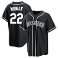Colorado Rockies #22 Mickey Moniak Player Black HeidiMiller Fashion Out Home Game Stitched Jerseys