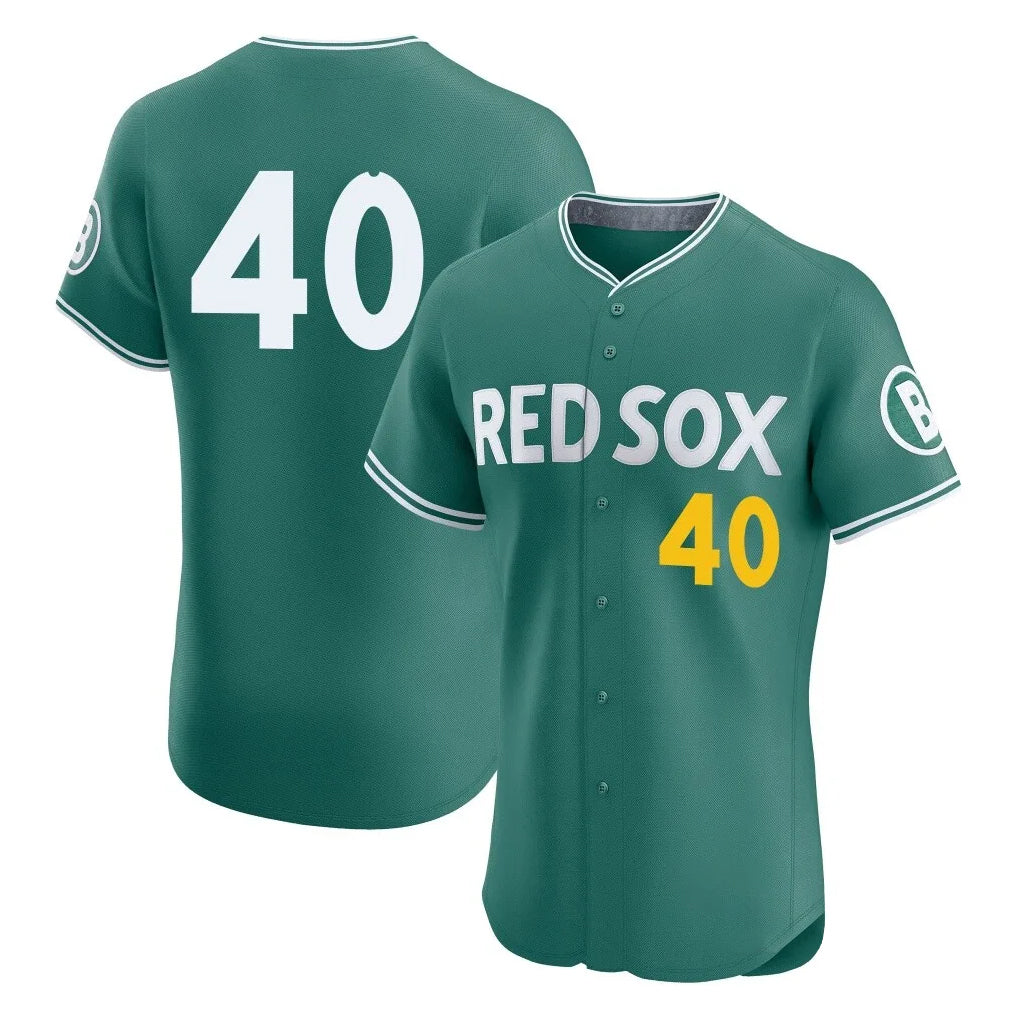 Boston Red Sox #40 Willson Contreras Player Green HeidiMiller City Connect Limited Elite Home Game Stitched Jerseys1
