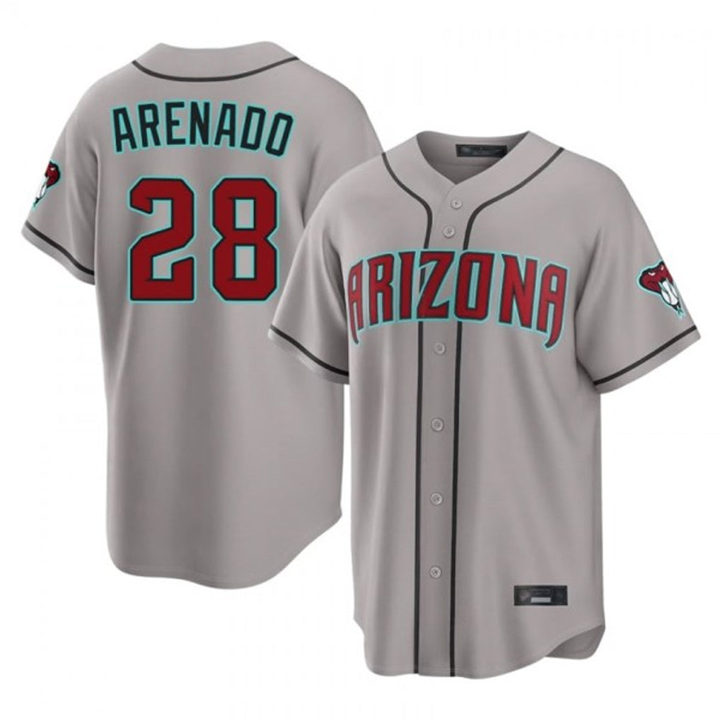 Arizona Diamondbacks #28 Nolan Arenado Player Gray HeidiMiller Road Home Game Stitched Jerseys