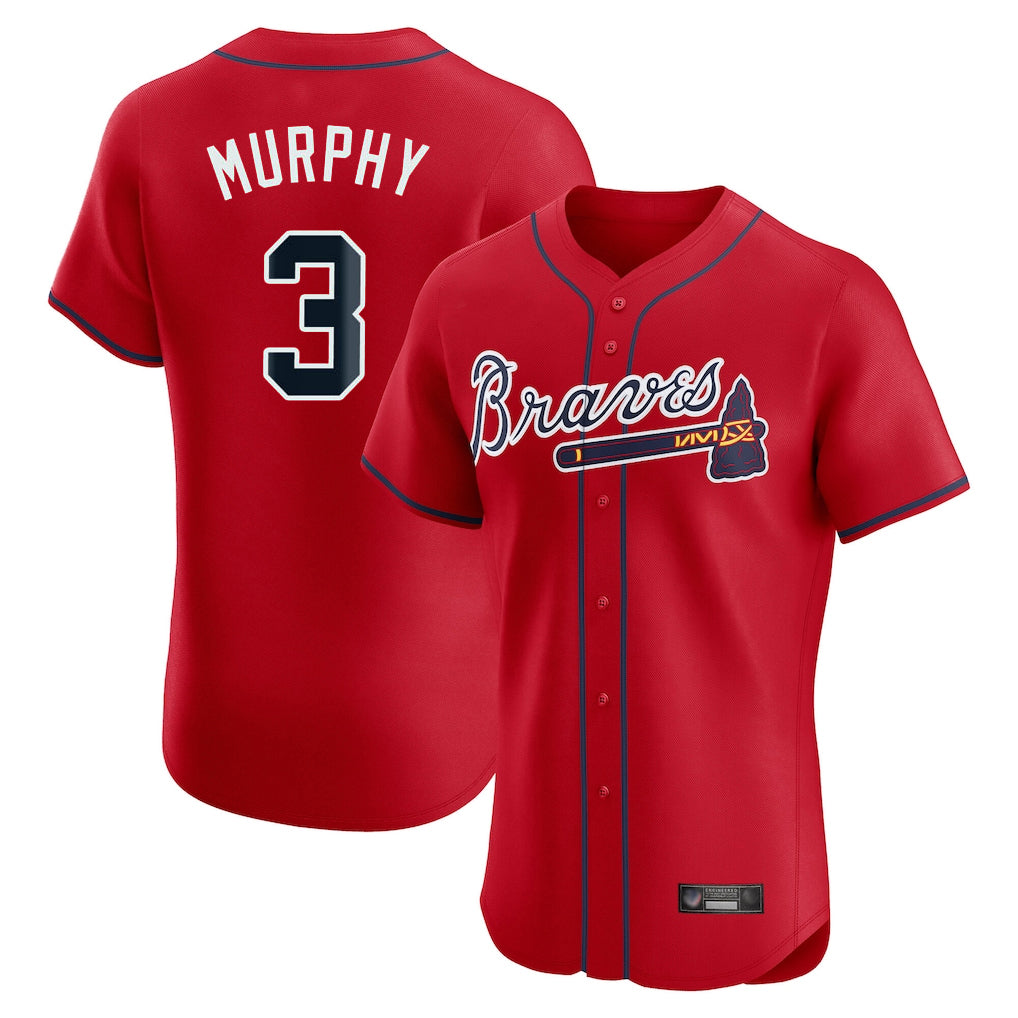 Atlanta Braves #3 Dale Murphy Player Red HeidiMiller Limited Elite Home Game Stitched Jerseys