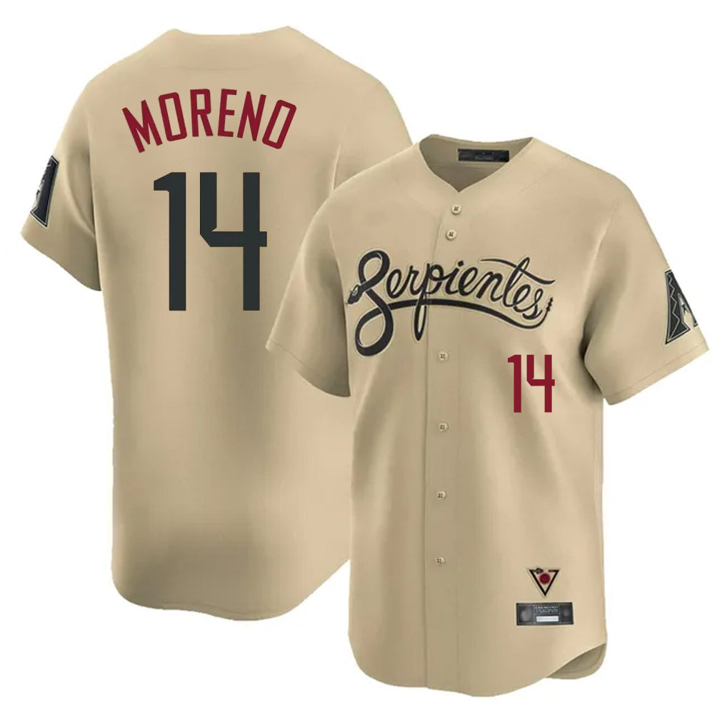 Arizona Diamondbacks #14 Gabriel Moreno Player Tan HeidiMiller City Connect Limited Home Game Stitched Jerseys