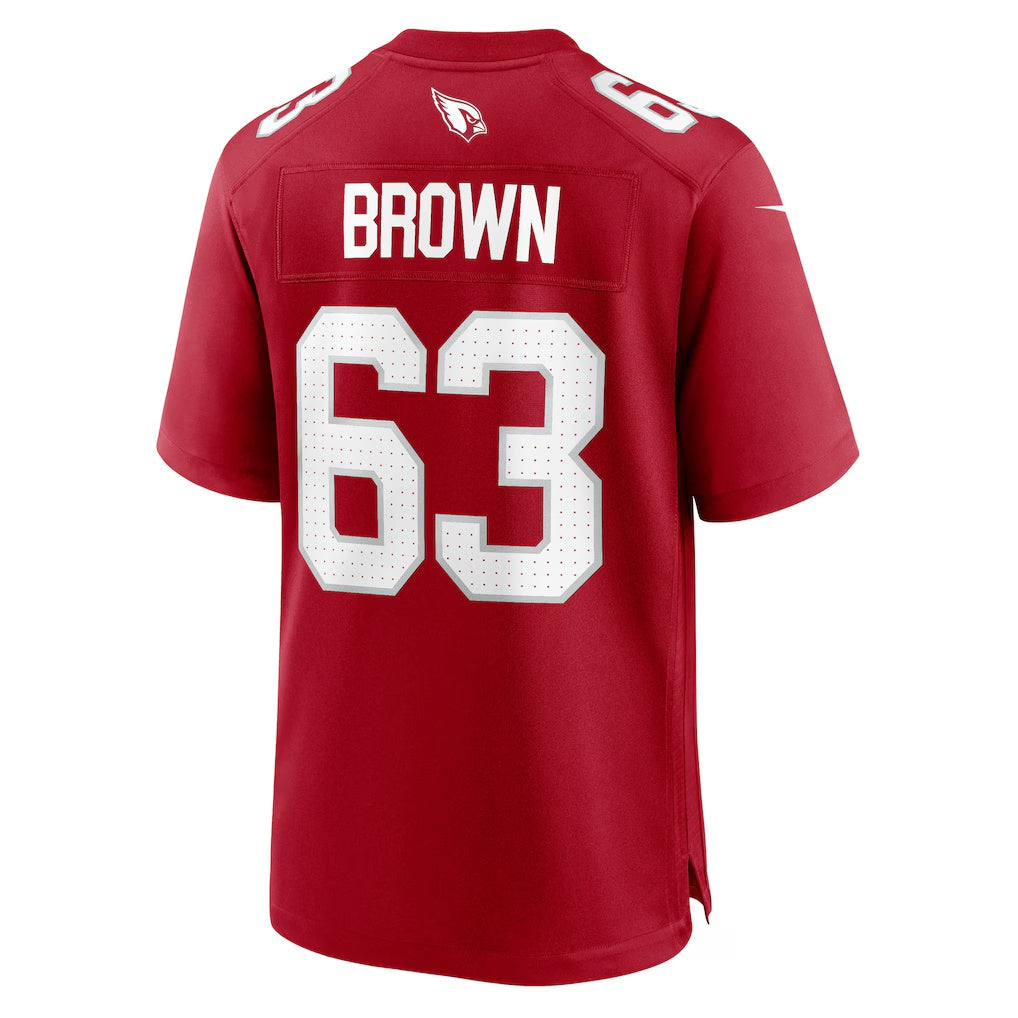 A.Cardinals #63 Evan Brown Cardinal HeidiMiller Team Game Jersey