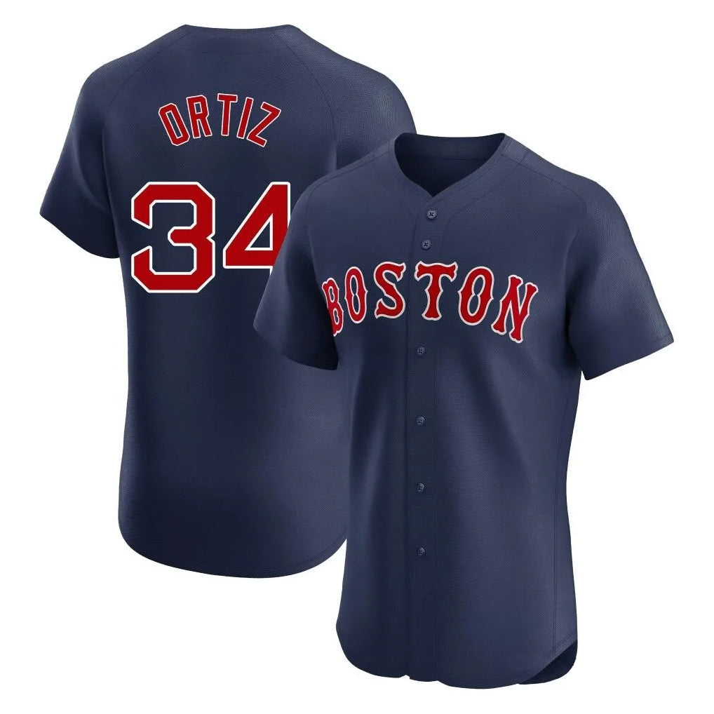 Boston Red Sox #34 David Ortiz Player Navy HeidiMiller Limited Elite Home Game Stitched Jerseys1