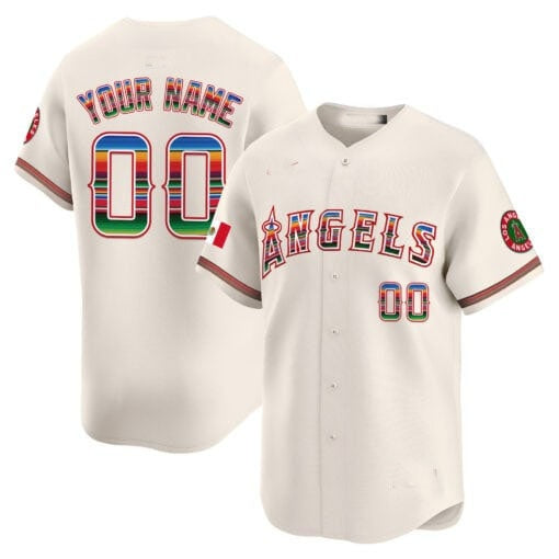 Custom Los Angeles Angels Mexico Vapor Premier Limited Jersey ¨C Cream HeidiMiller