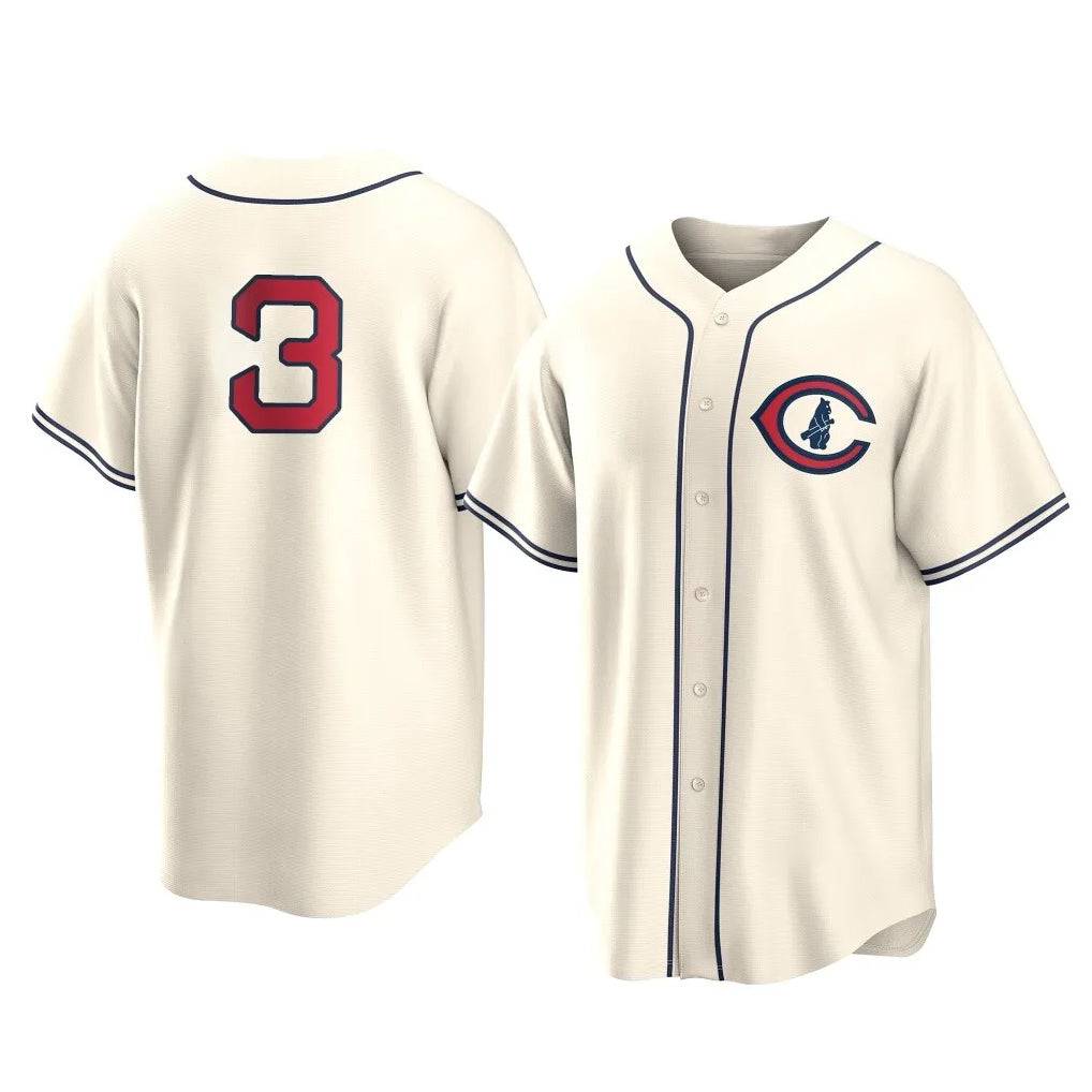 Chicago Cubs #3 Alex Bregman Player Cream HeidiMiller Field of Dreams Home Game Stitched Jerseys