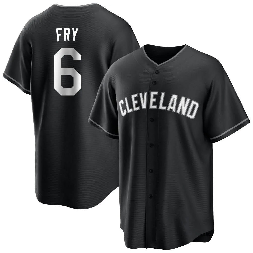 Cleveland Guardians #6 David Fry Player Black HeidiMiller Home Game Stitched Jerseys
