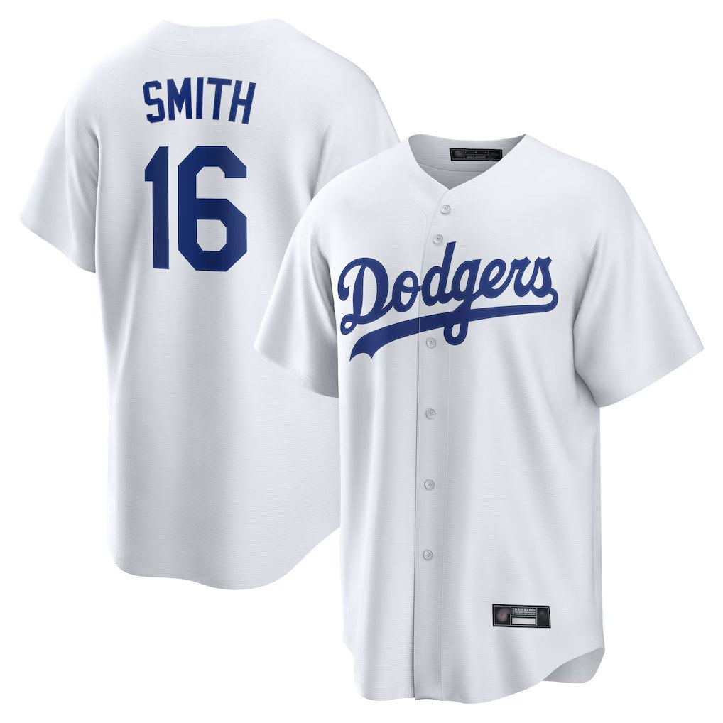 Los Angeles Dodgers #16 Will Smith Player White HeidiMiller Game Home Stitched Jerseys