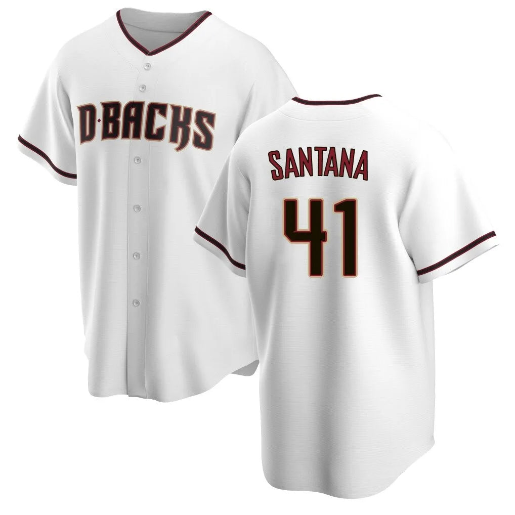 Arizona Diamondbacks #41 Carlos Santana Player White HeidiMiller Home Game Stitched Jerseys