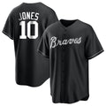 Atlanta Braves #10 Chipper Jones Player Black HeidiMiller Home Game Stitched Jerseys