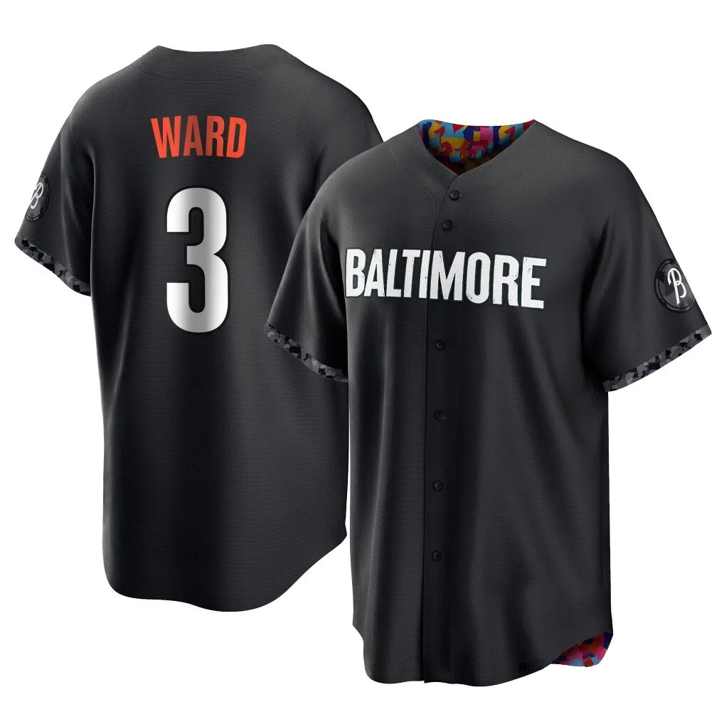 Baltimore Orioles #3 Taylor Ward Player Black HeidiMiller City Connect Home Game Stitched Jerseys
