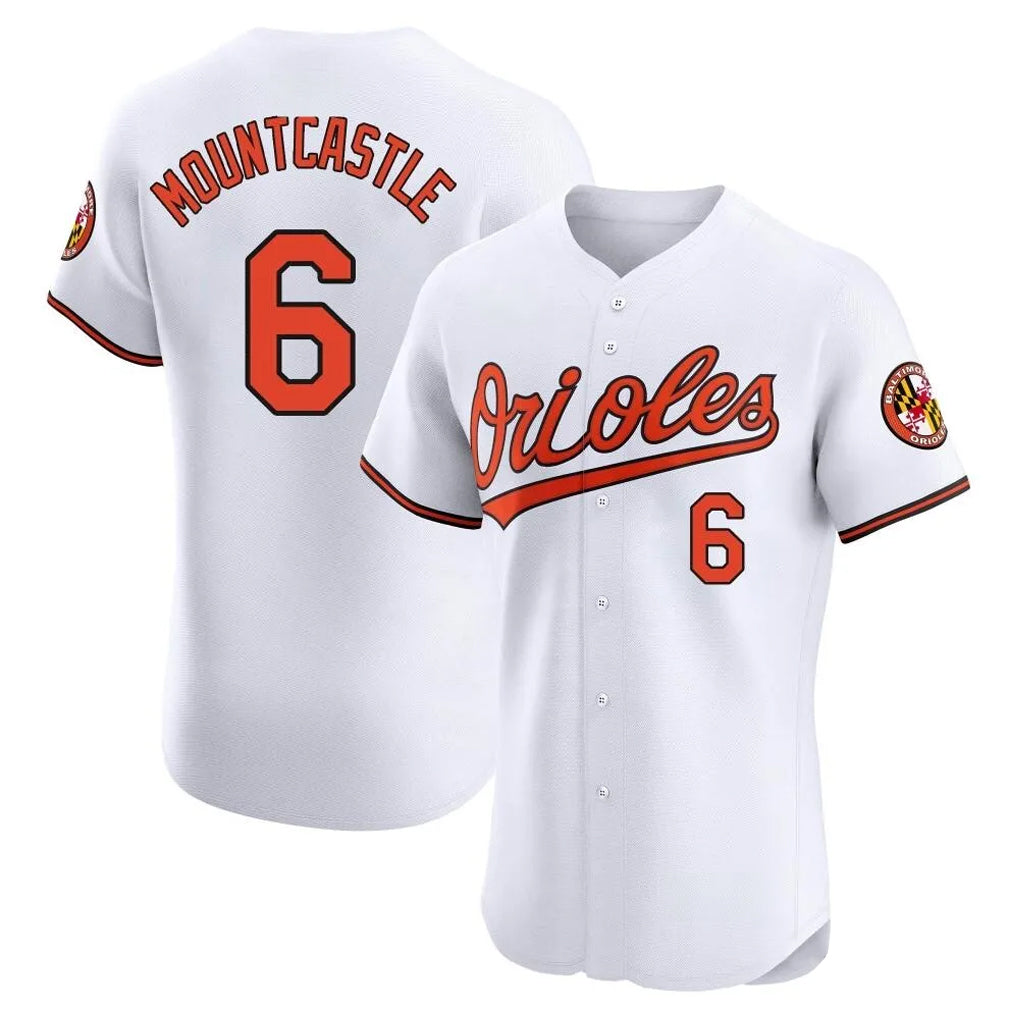 Baltimore Orioles #6 Ryan Mountcastle Player White HeidiMiller Limited Elite Home Game Stitched Jerseys