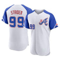 Atlanta Braves #99 Spencer Strider Player White HeidiMiller City Connect Limited Elite Home Game Stitched Jerseys