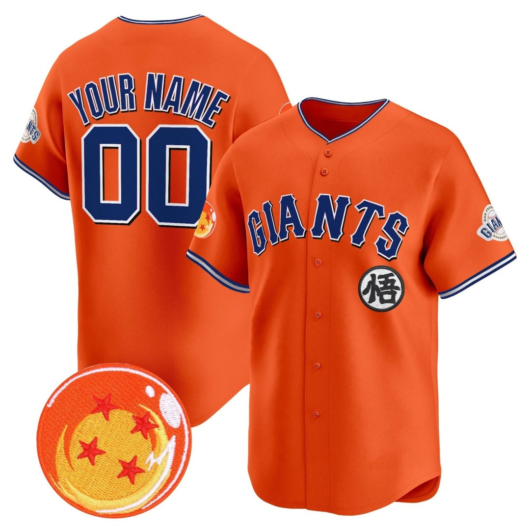 Custom San Francisco Giants x Dragon Ball Orange HeidiMiller Vapor Premier Limited Jersey - All Stitched