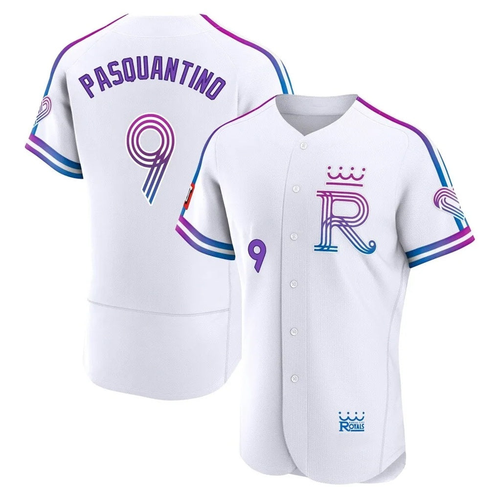 Kansas City Royals #9 Vinnie Pasquantino Player White HeidiMiller 2026 City Connect Limited Elite Home Stitched Jerseys