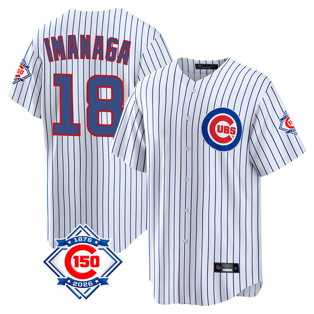 Chicago Cubs #18 Shota Imanaga Player White HeidiMiller 150th Anniversary Home Game Stitched Jerseys