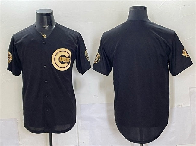 Chicago Cubs Blank Black Gold HeidiMiller 150th Anniversary Patch Stitched Jersey