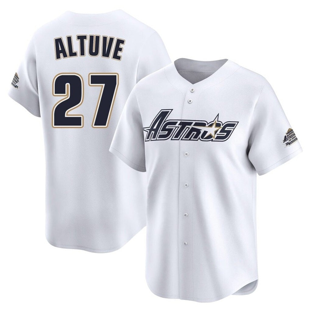 Houston Astros #27 Jose Altuve Player White HeidiMiller Throwback Cooperstown Collection Limited Stitched Jerseys