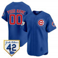 Custom Chicago Cubs 2024 Jackie Robinson Patch Vapor Premier Limited Jersey V2 ¨C Royal HeidiMiller