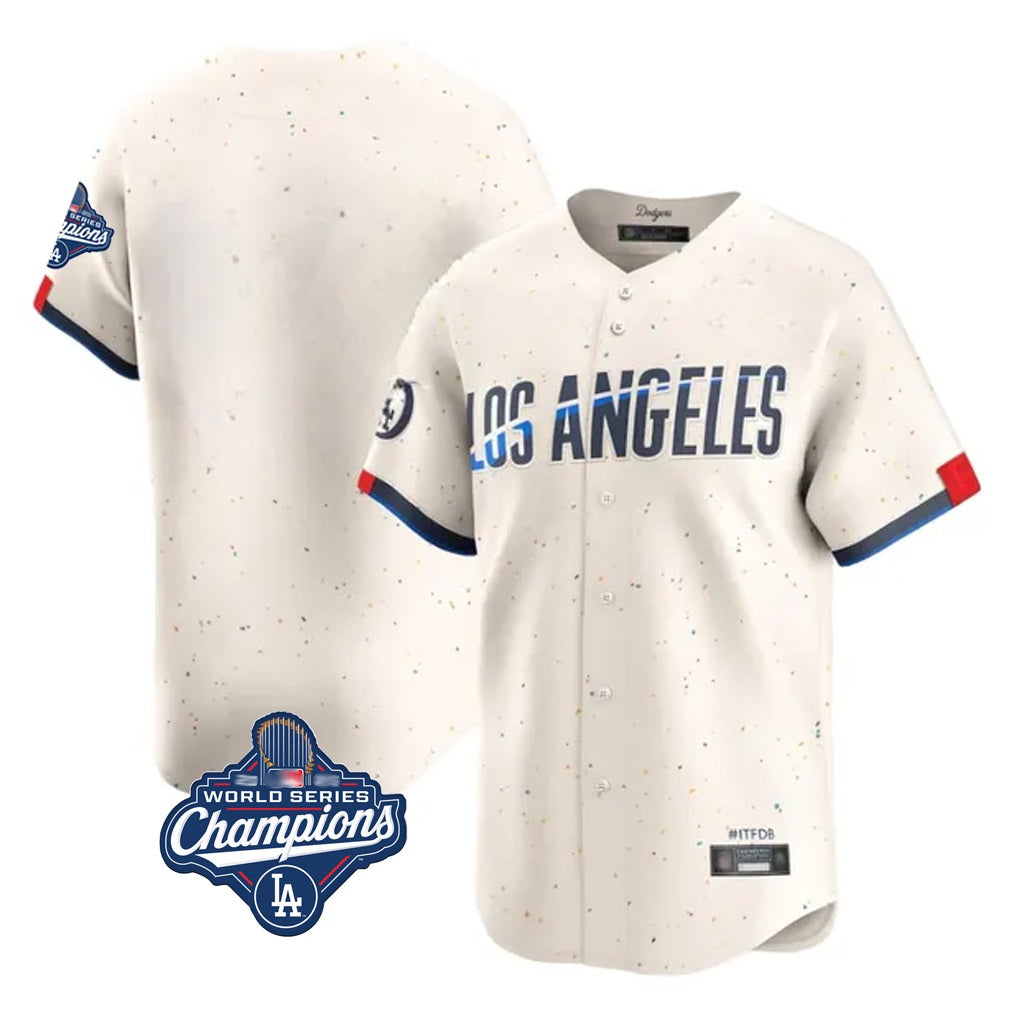 Los Angeles Dodgers Blank Player Cream HeidiMiller City Connect Limited Home World Series Meet Stitched Jerseys