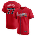 Atlanta Braves #77 Joe Jimenez Player Red HeidiMiller Limited Elite Home Game Stitched Jerseys